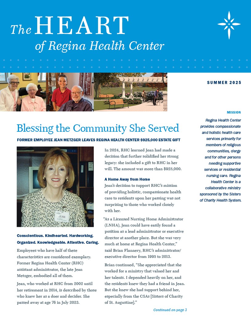 Blessing the Community She Served: Jean Metzger Leaves $925,000 Estate Gift