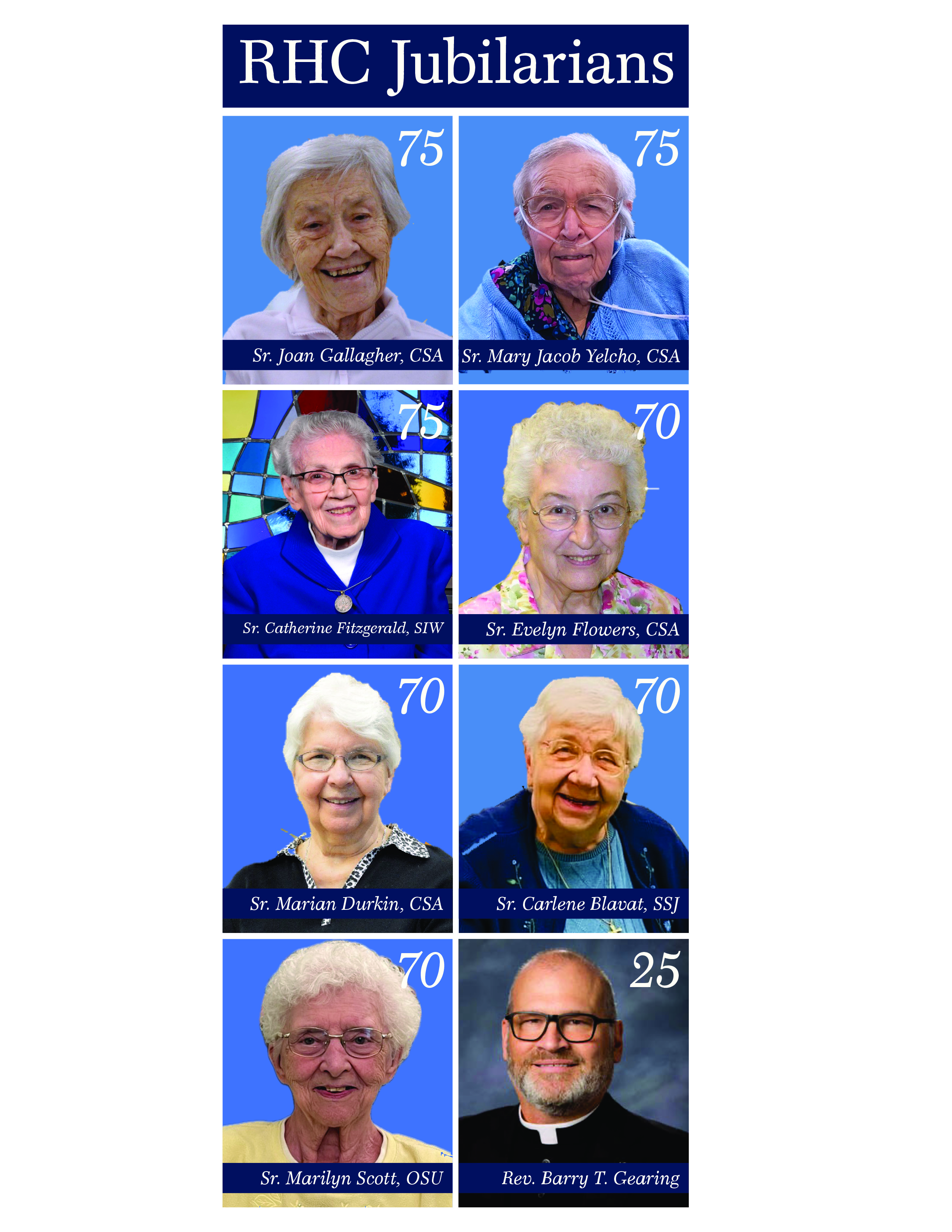 Vowed Religious and Clergy at Regina Health Center Celebrate Jubilee Years